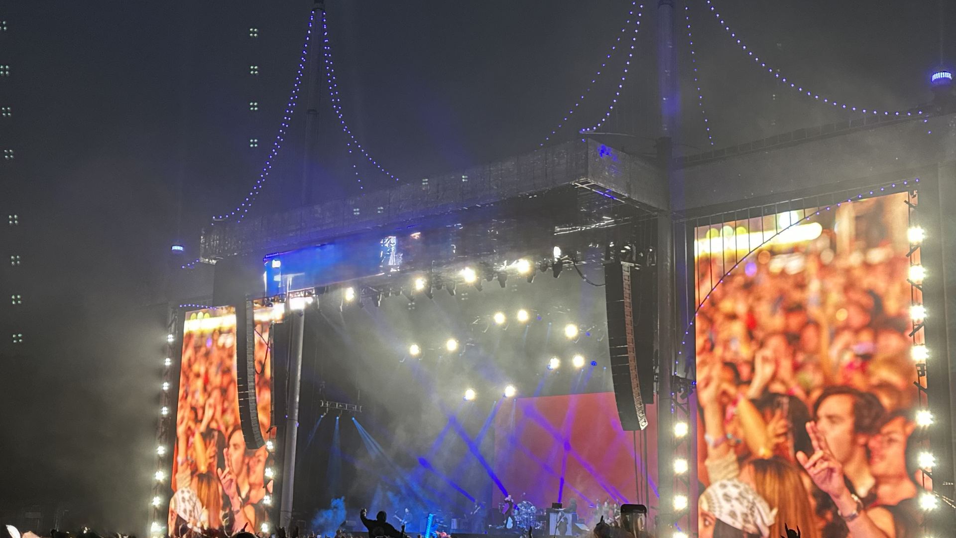 Festival crowd at night